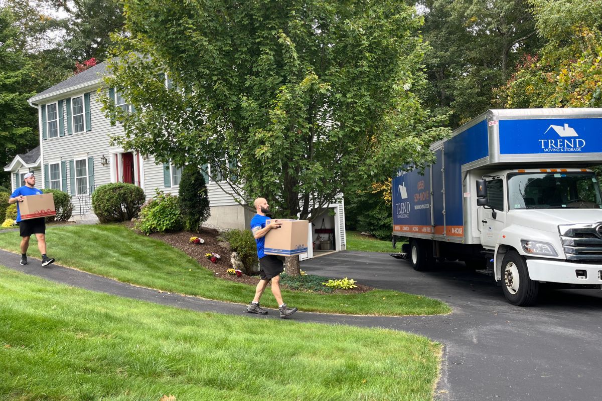 Image of a packed up boxes ready to move in an apartment. Trend Moving and Storage offers apartment moving services in NH & FL.